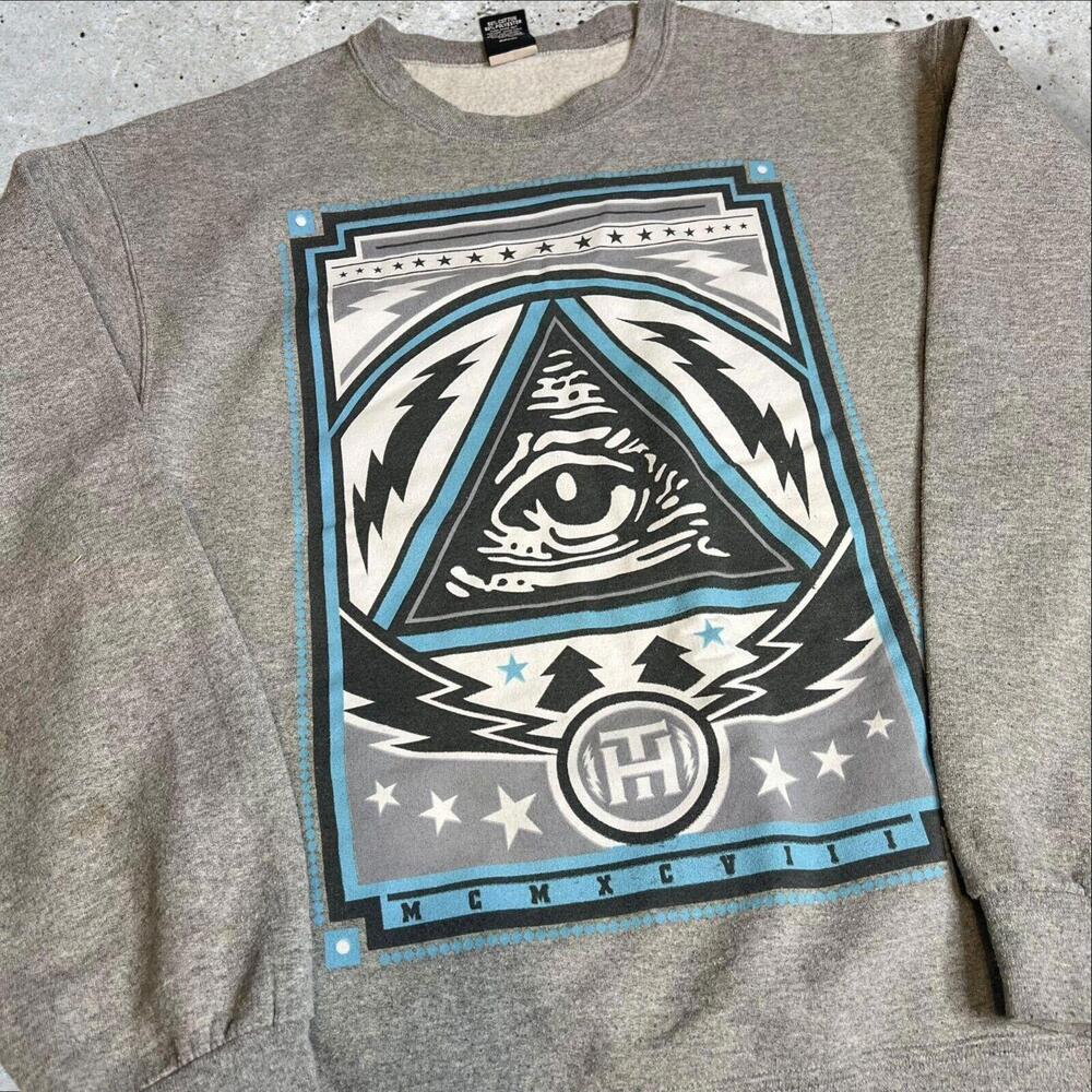 Tony Hawk Skate Illuminati‎ Longsleeve Hooded Sweatshirt Size L